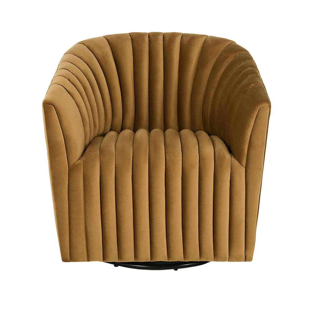 Adaline Swivel Accent Chair, Gold