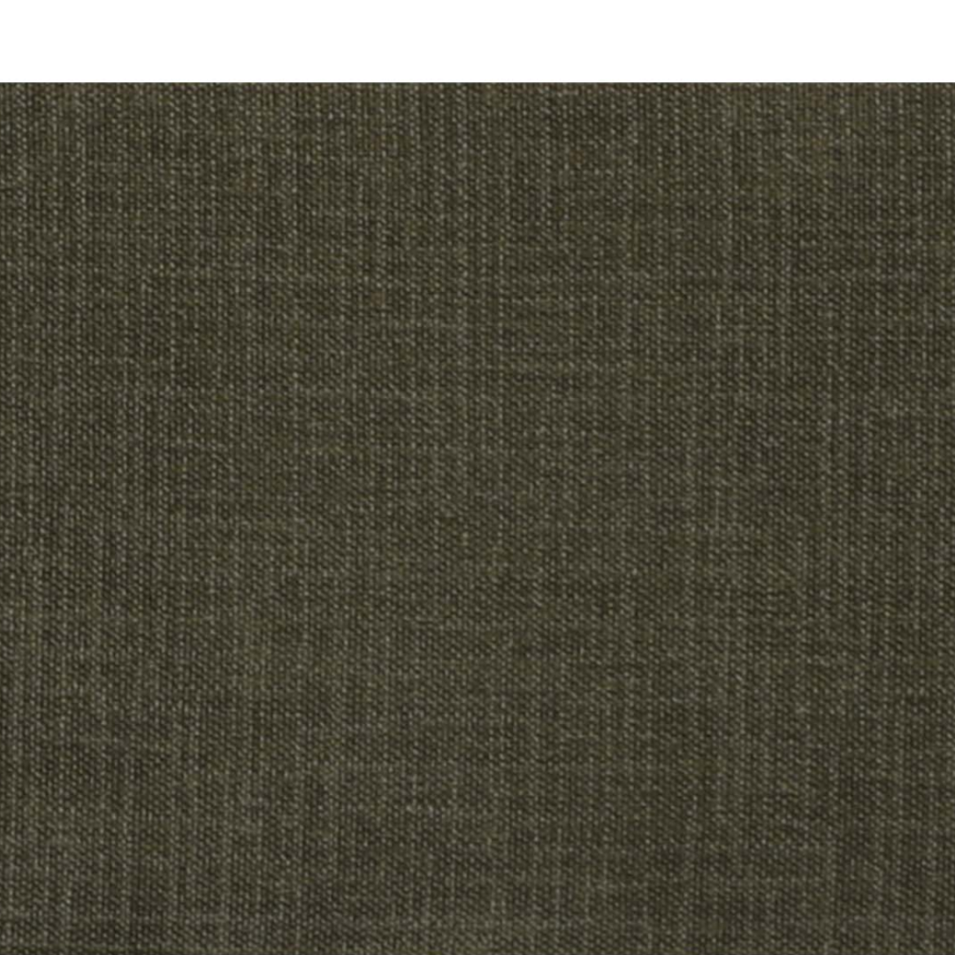 A close-up of the Corveline Green Storage Bed’s textured olive fabric shows its visible weave pattern with fine intersecting threads for a linen-like look. The evenly lit surface features no extra designs or patterns.