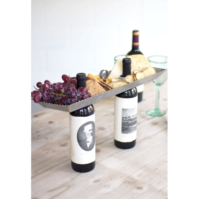 Galvanized Double Bottle Serving Topper
