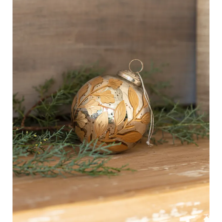 Golden Etched Ornament, Botanical