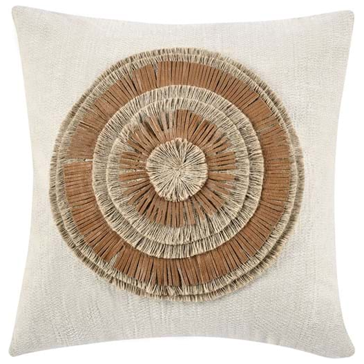 Lynn Pueblo Leather Chestnut Throw Pillow