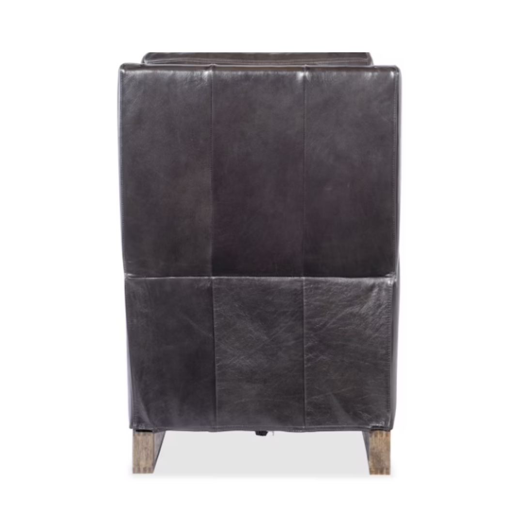 Maddox Leather Power Recliner with Power Headrest (Graphite)