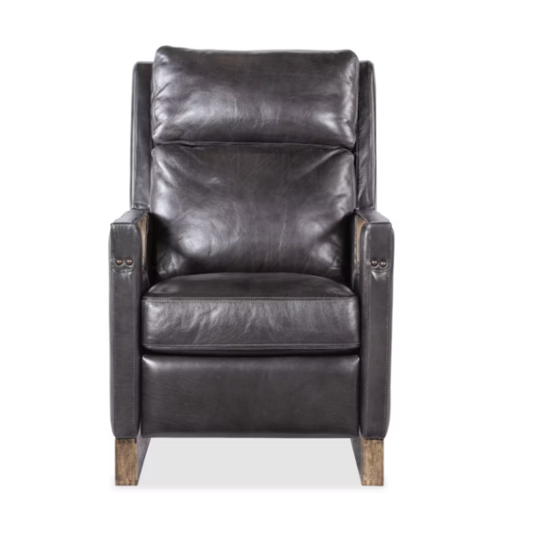 Maddox Leather Power Recliner with Power Headrest (Graphite)