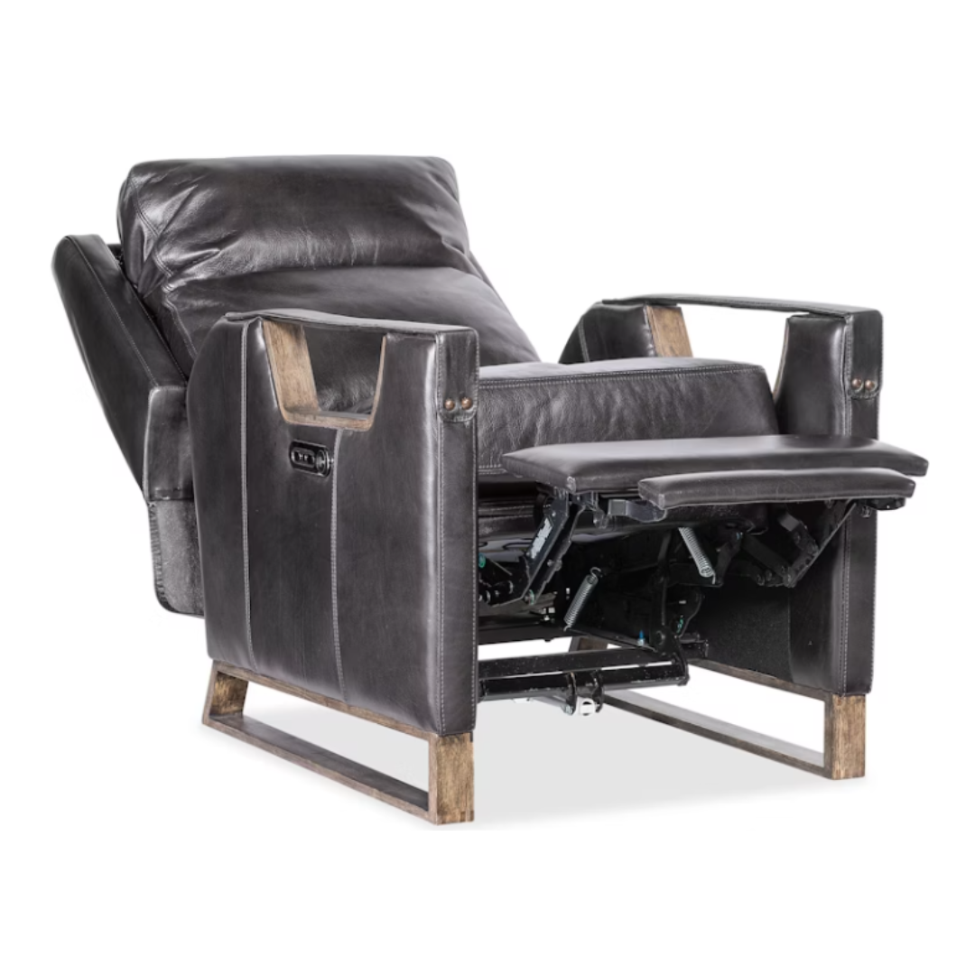 Maddox Leather Power Recliner with Power Headrest (Graphite)
