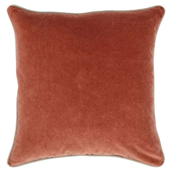 Ophelia Velvet Terra Cotta Throw Pillow