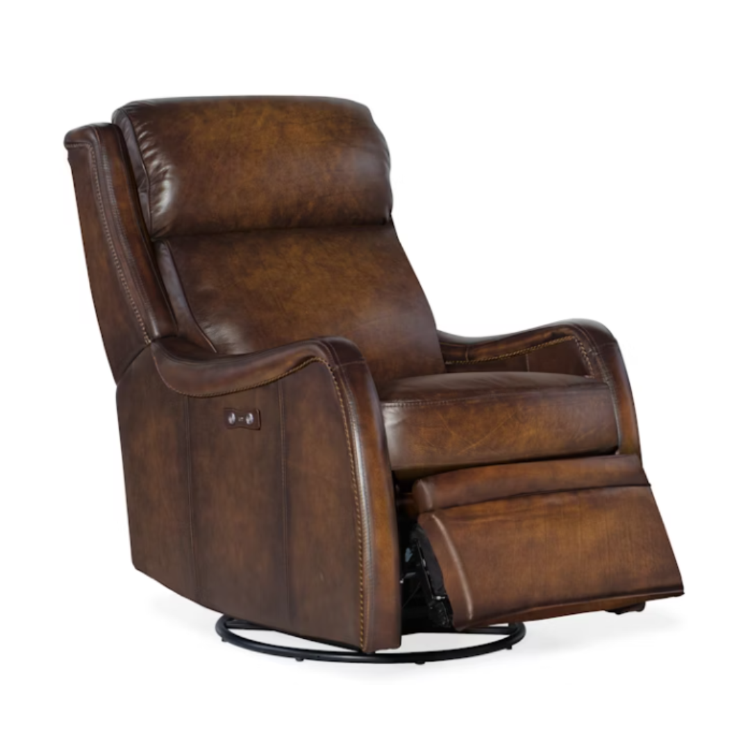 Winslow Leather Power Swivel Glider Recliner