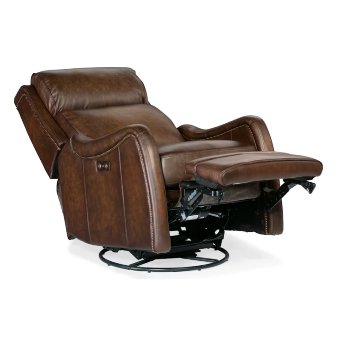 Winslow Leather Power Swivel Glider Recliner