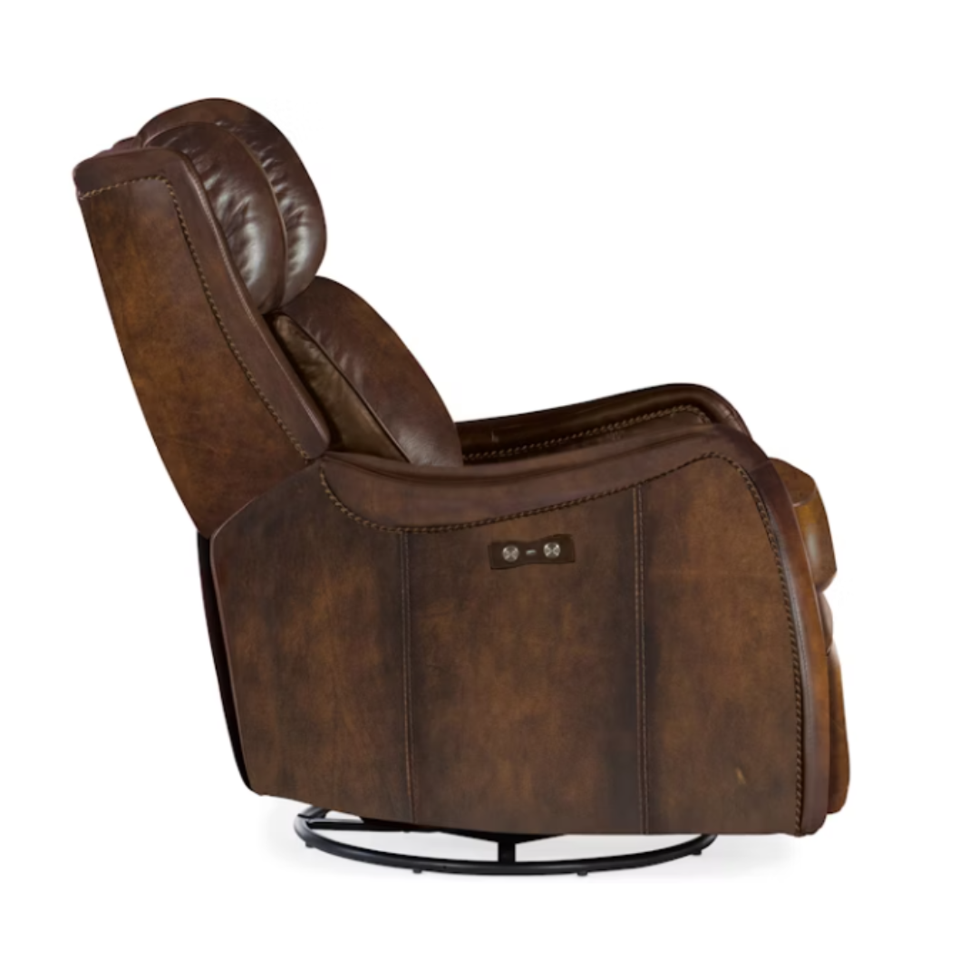 Winslow Leather Power Swivel Glider Recliner
