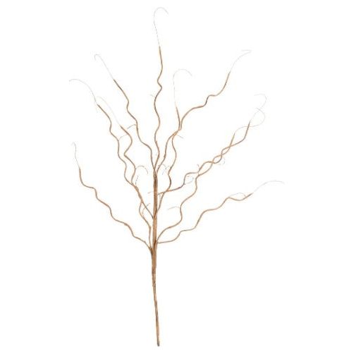 The Twiggy Botanica (773), standing 30" tall, features multiple thin, wavy twigs extending out in various directions from a central stem. Tan in color with a natural, twisted appearance, this botanical decor offers a whimsical and intricate design against the white background.