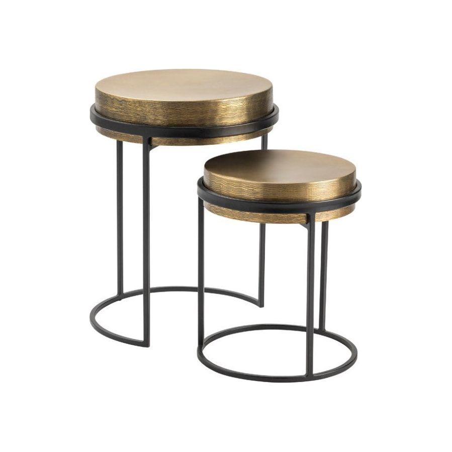 Textured Brass Nesting Tables