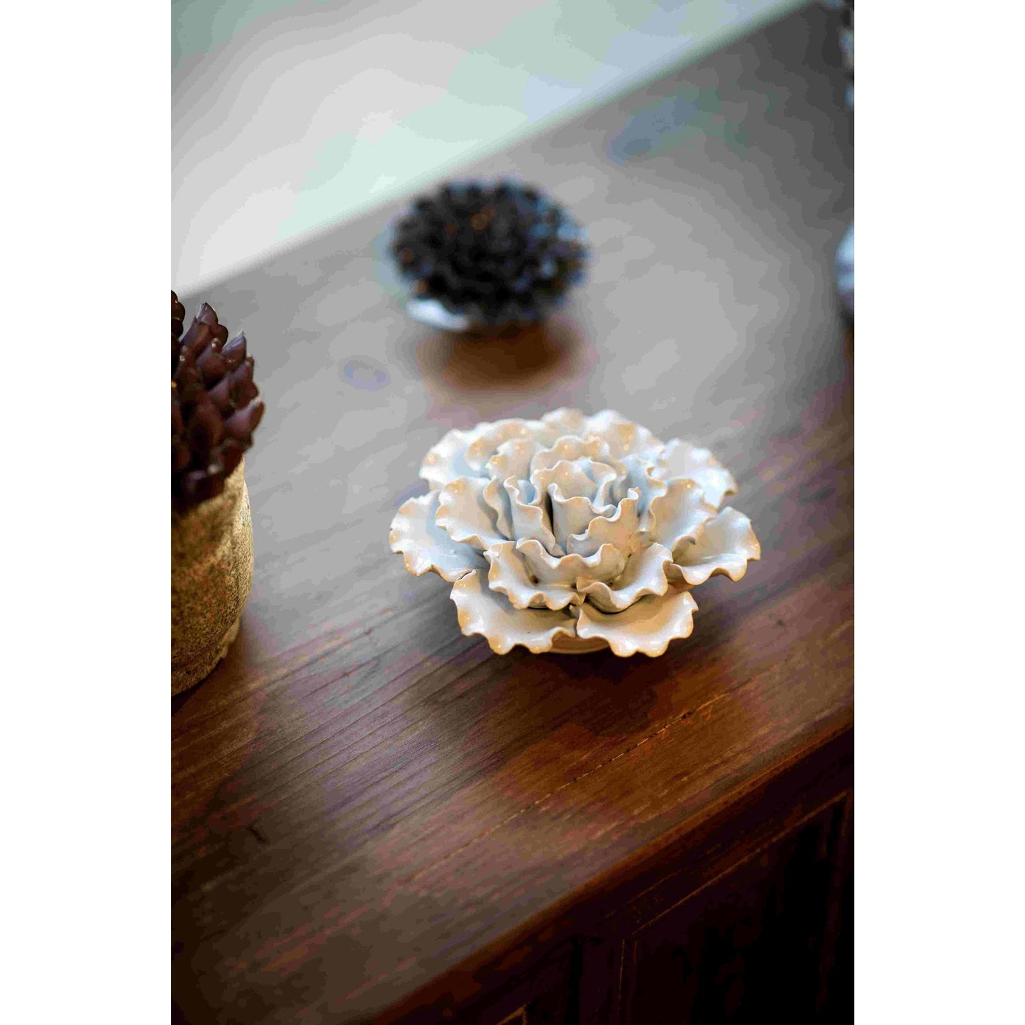 Ceramic Flower, Sage, Sm