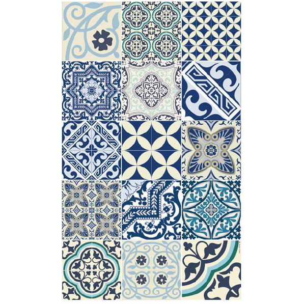 Vinyl Mat Blue Tile