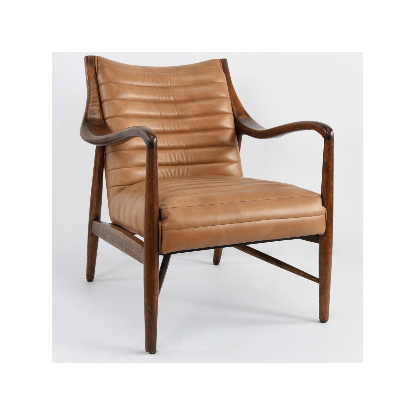 Tan Leather Accent Chair
