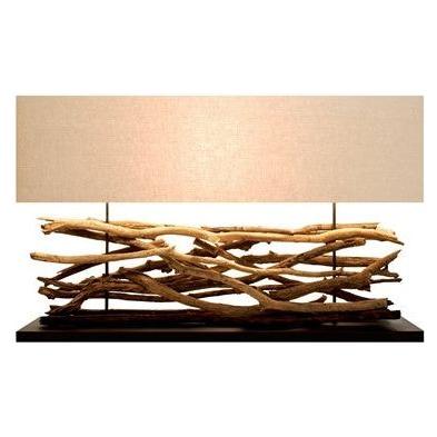 Teak Stick Console Lamp