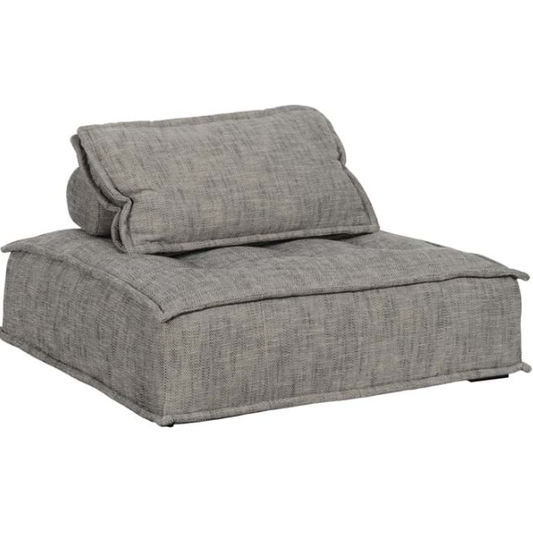 A modern, gray fabric "Daytona Sofa Lounger" with a thick base cushion and an adjustable backrest cushion, designed for casual seating. The material appears soft and textured, suitable for a minimalist or contemporary interior.