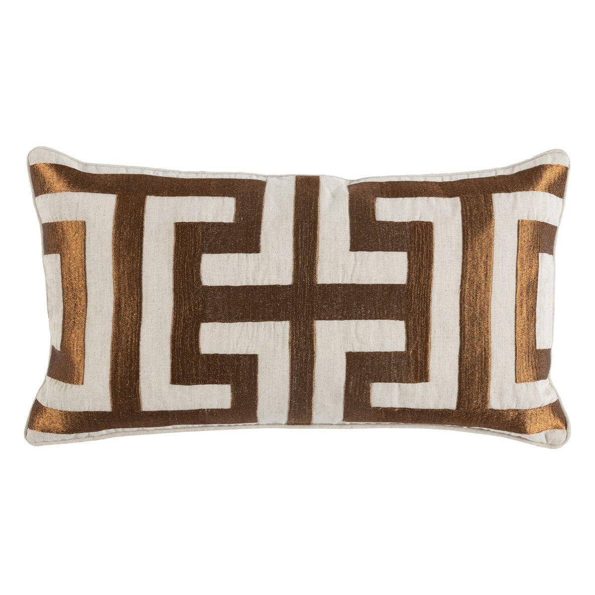 Geometric Copper Throw Pillow