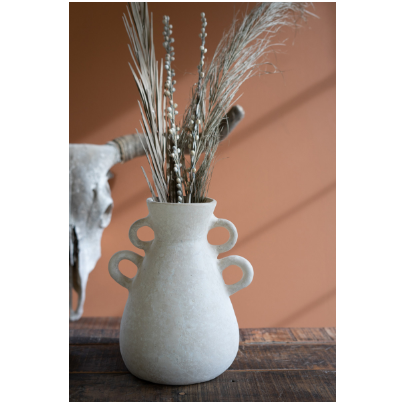 4-Handle Paper Mache Vase