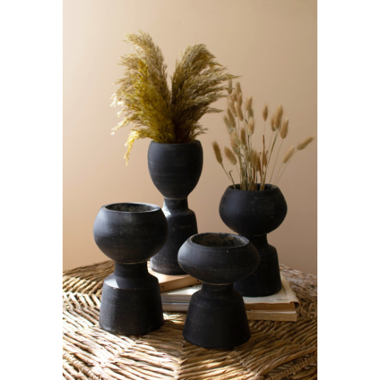 Nell Black Clay Vases