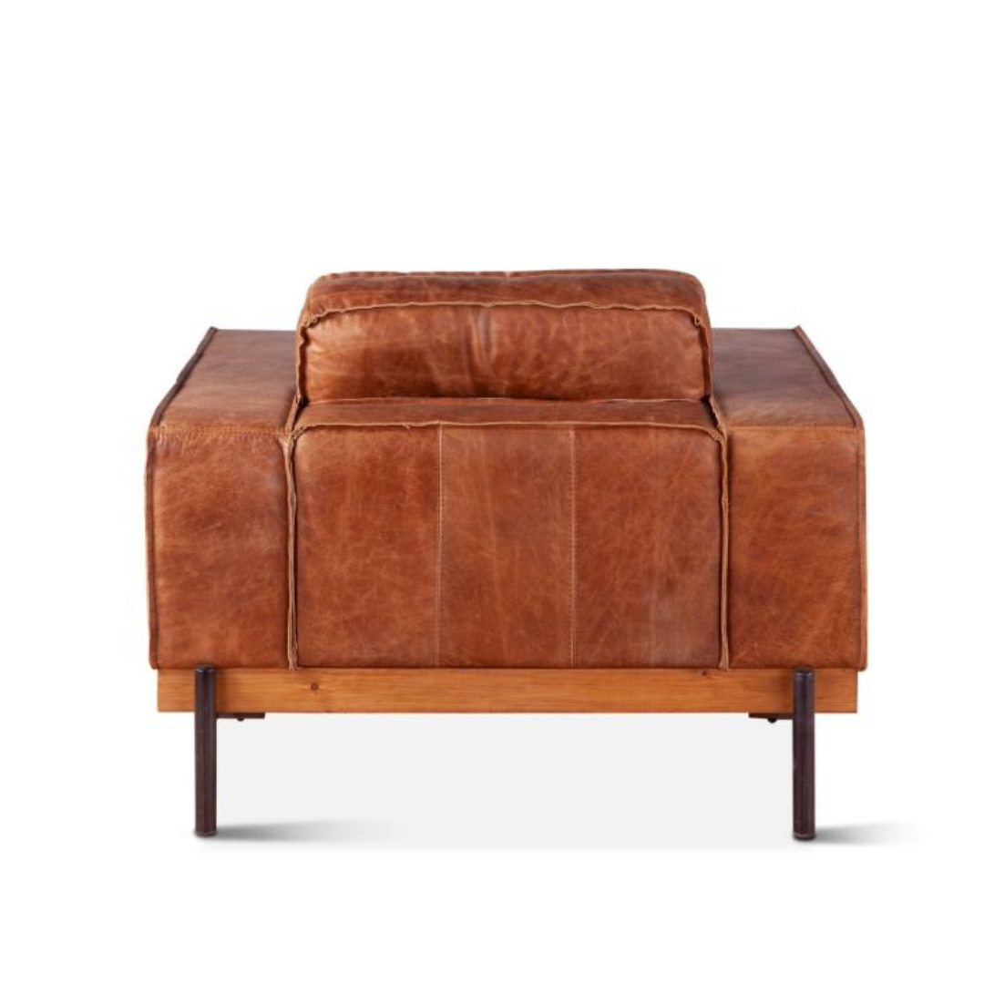 Cocoa Leather Accent Chair