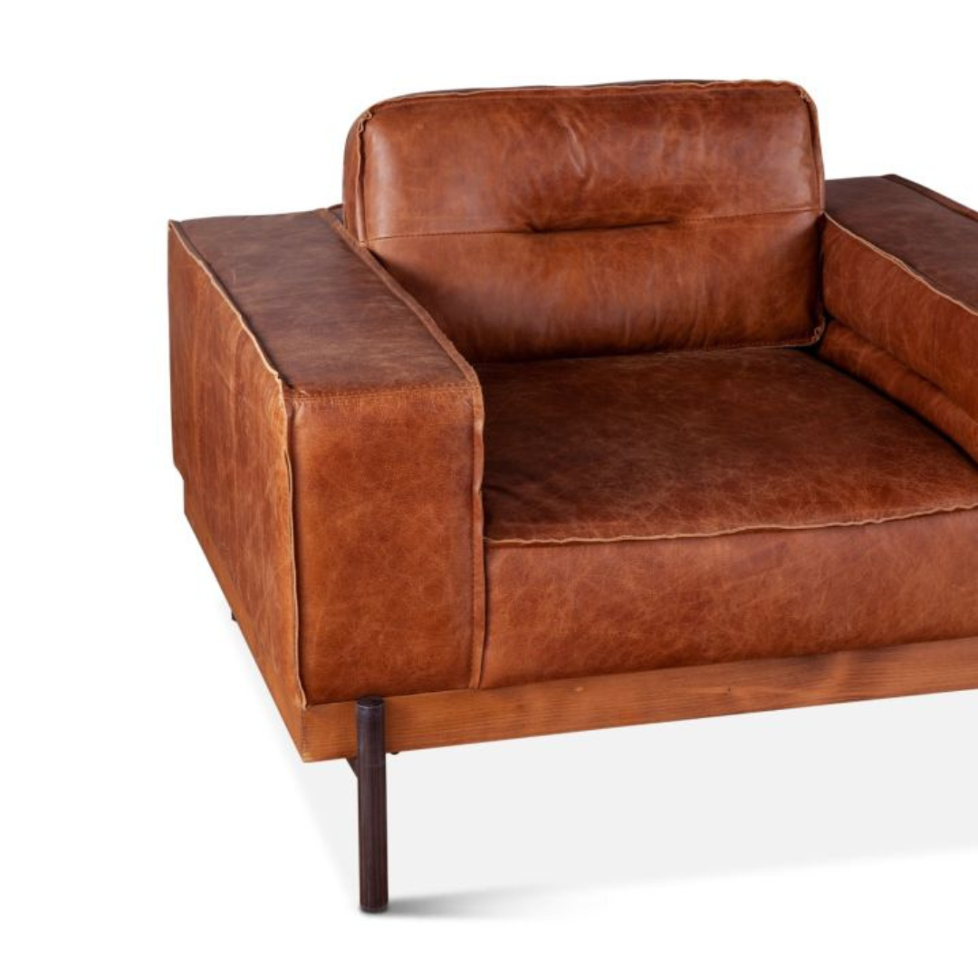 Cocoa Leather Accent Chair