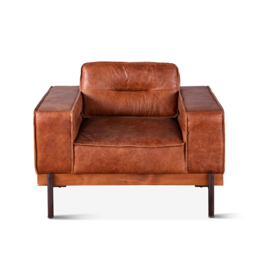 Cocoa Leather Accent Chair