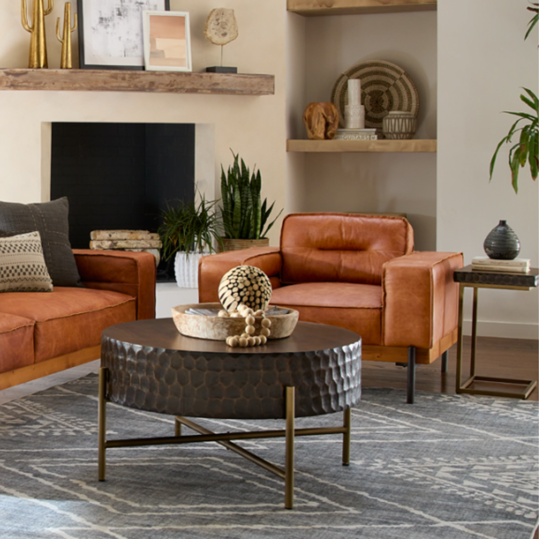 Cocoa Leather Accent Chair