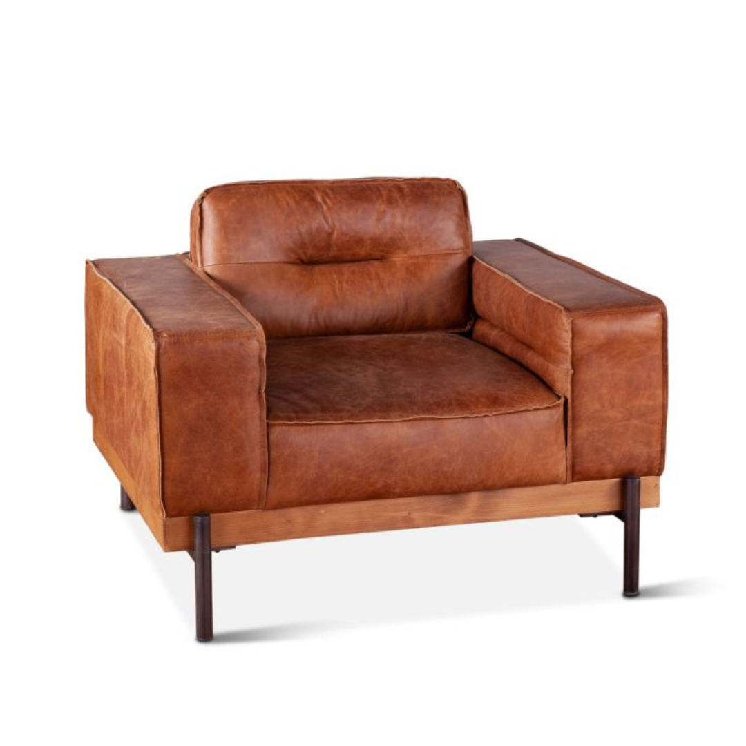 Cocoa Leather Accent Chair