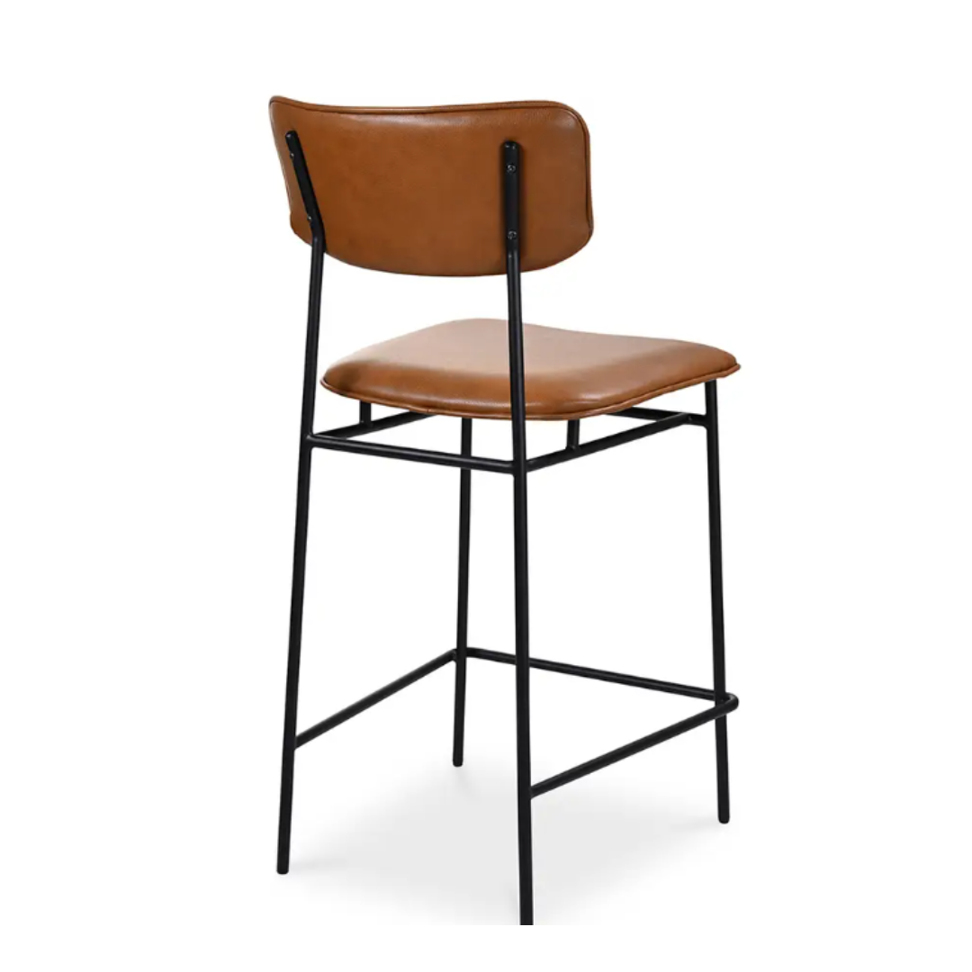 Elara Leather Counter Stool