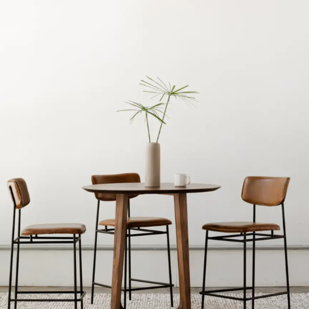 Elara Leather Counter Stool