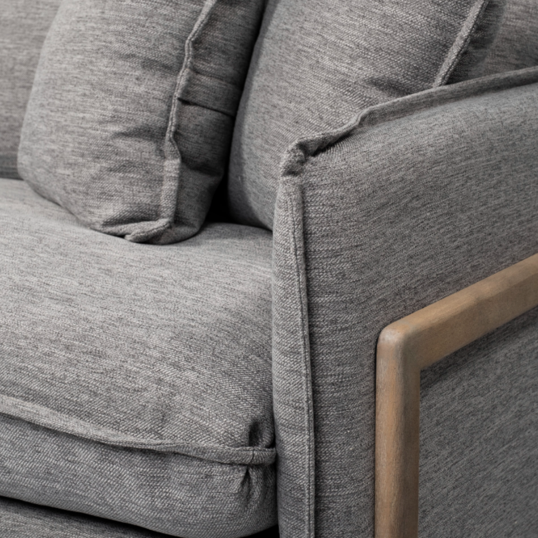 Veyra Plush Upholstered Armchair, Dark Grey