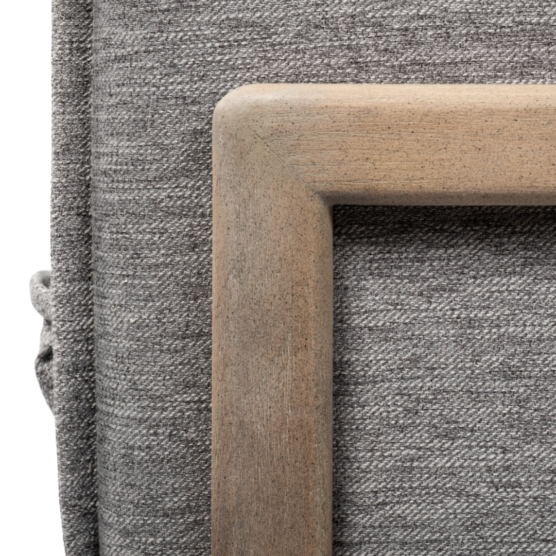 Veyra Plush Upholstered Armchair, Dark Grey