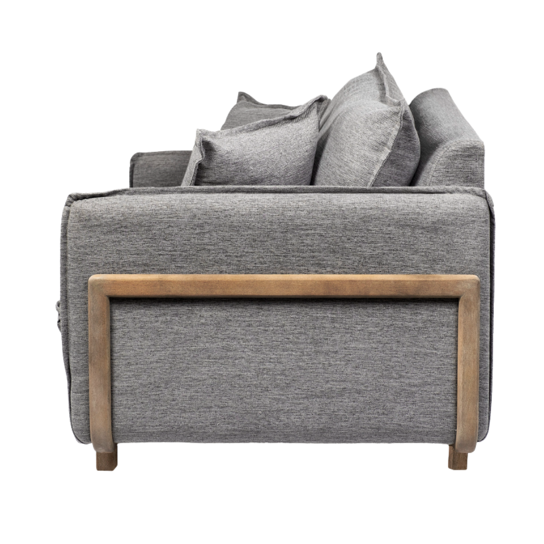 Veyra Plush Upholstered Armchair, Dark Grey
