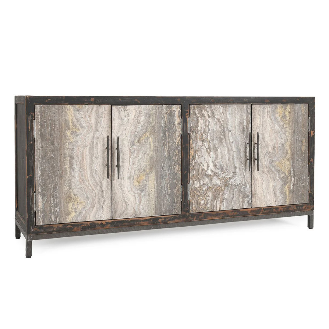 Ember Travertine Sideboard Media Cabinet