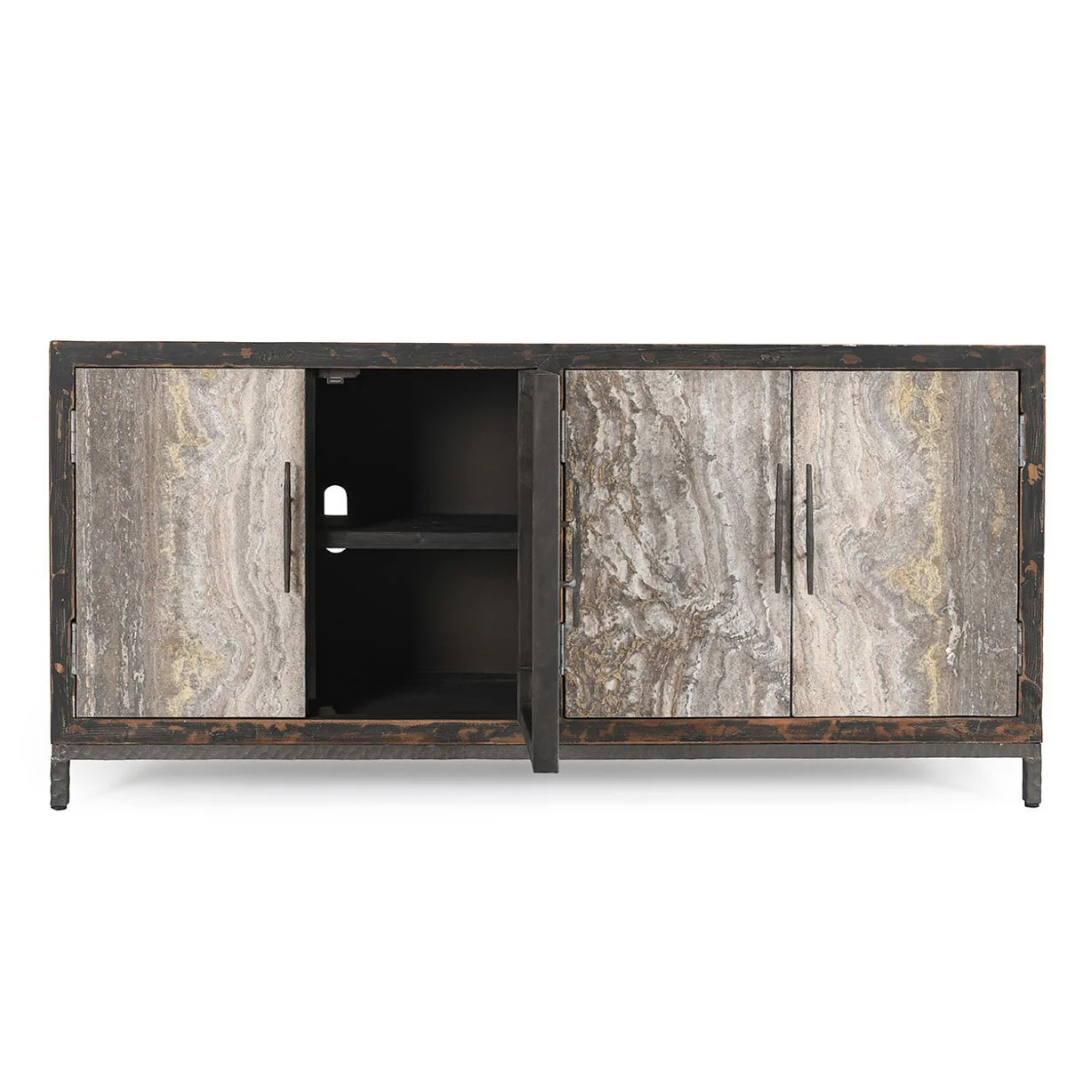 Ember Travertine Sideboard Media Cabinet