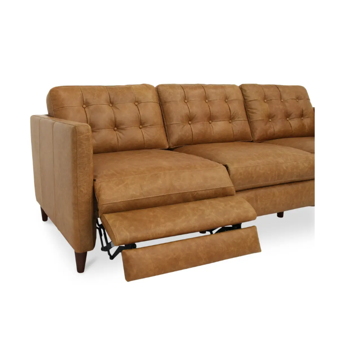 Kingston Leather Comfort Power Recliner Sofa