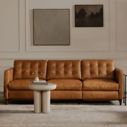 Kingston Leather Comfort Power Recliner Sofa