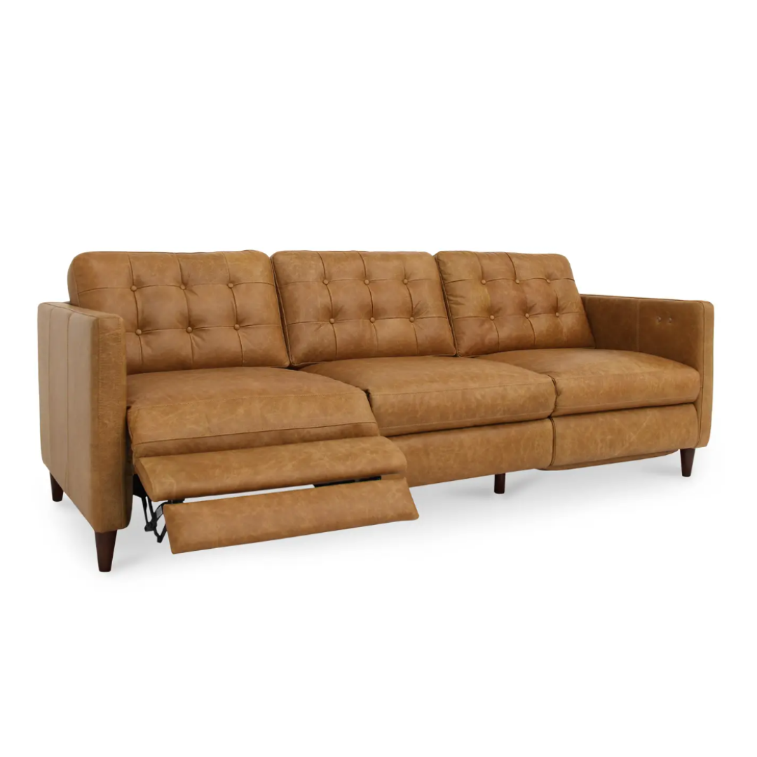 Kingston Leather Comfort Power Recliner Sofa