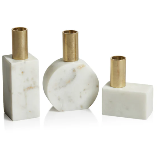 Morphinan Marble Candle Holders (Set of3)