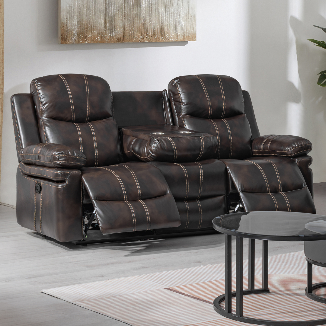 Monarch Power Recliner Loveseat with Console