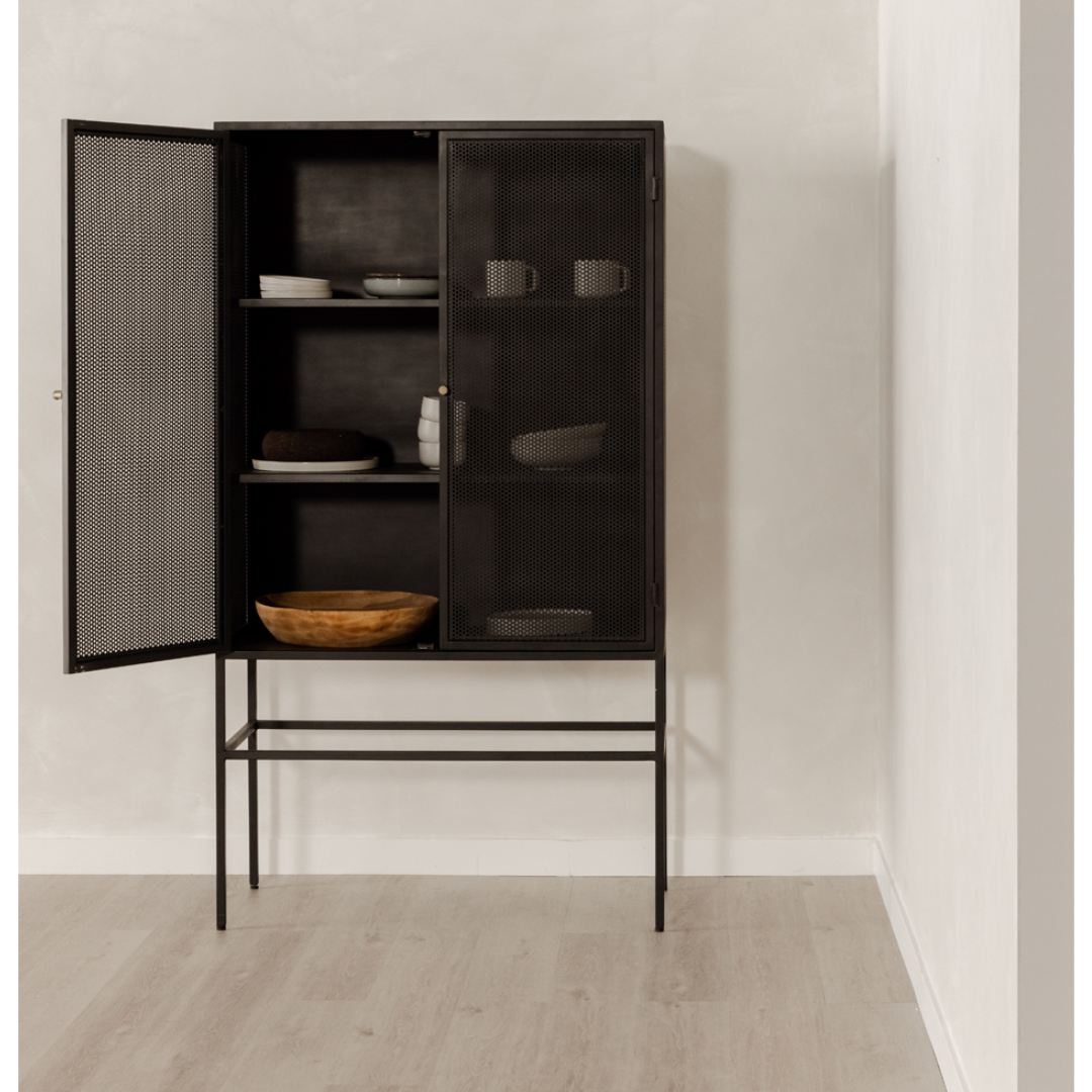 Sable Black Metal Storage Cabinet