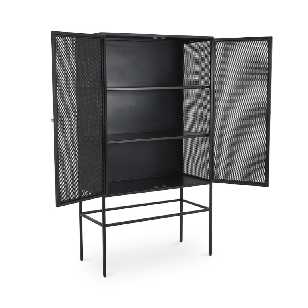 Sable Black Metal Storage Cabinet