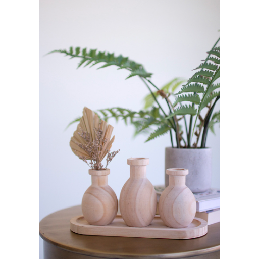 Natural Wood Bud Vases