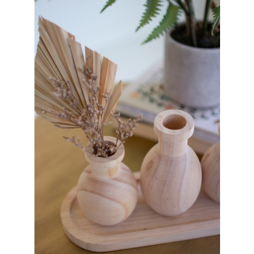 Natural Wood Bud Vases