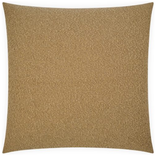 The Fawn Throw Pillow is a square cushion with a textured brown-beige cover and a subtle checked pattern. Filled with luxurious down, its soft woven surface creates a grid-like design, offering a cozy, neutral aesthetic perfect for enhancing various interiors with elegance.