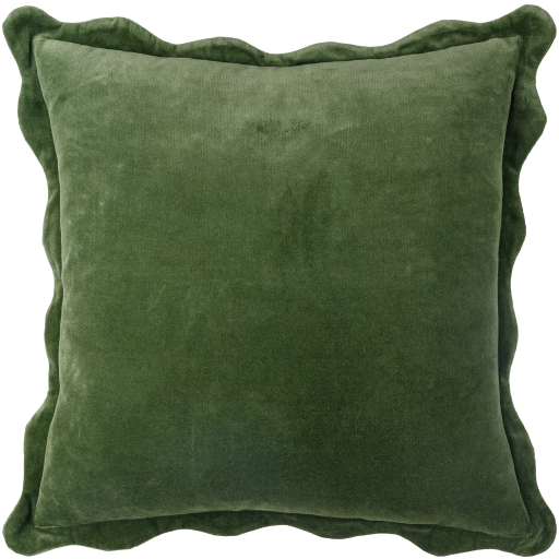 Green Scallop Edge Throw Pillow