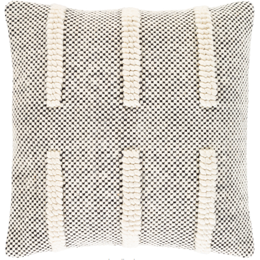 Ivory Lattice Pom Throw Pillow