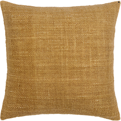 The Camden Throw Pillow, Natural, exudes rustic luxury with its square design and textured jute cover in light brown. Its woven fabric offers a natural look, while the feather down insert keeps it plump and well-stuffed. Subtle seams along the edges add an extra touch of charm.