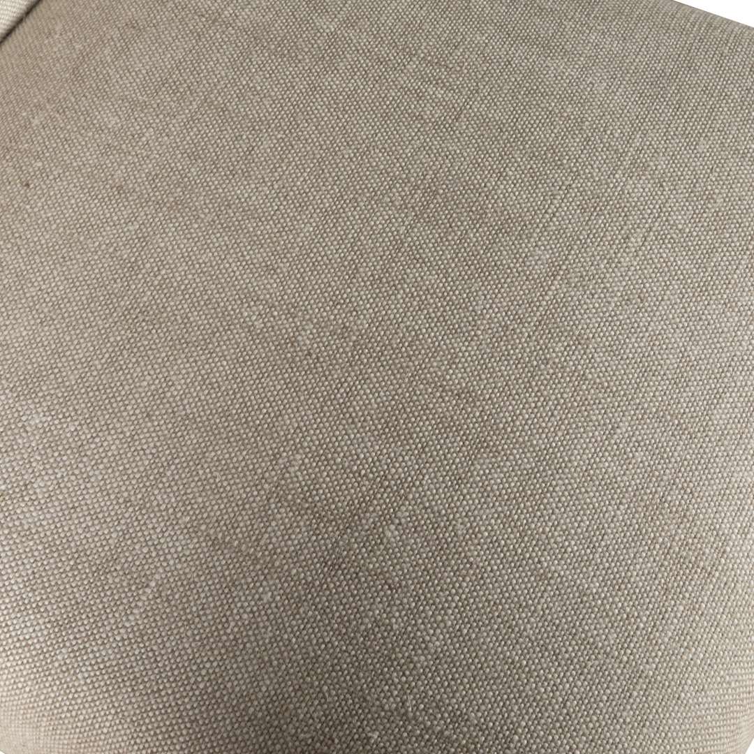 Serenity Beige Linen Accent Chair with Tan Leather Pillow