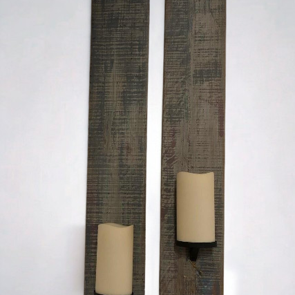 Wood Sconce Tall (Set of 2)