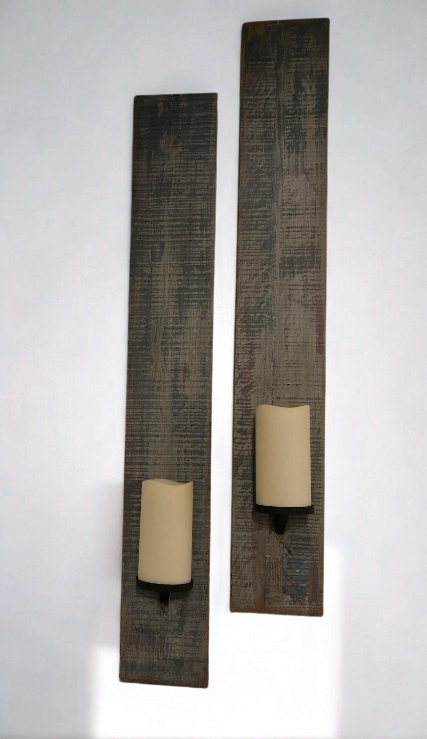 Wood Sconce Tall (Set of 2)